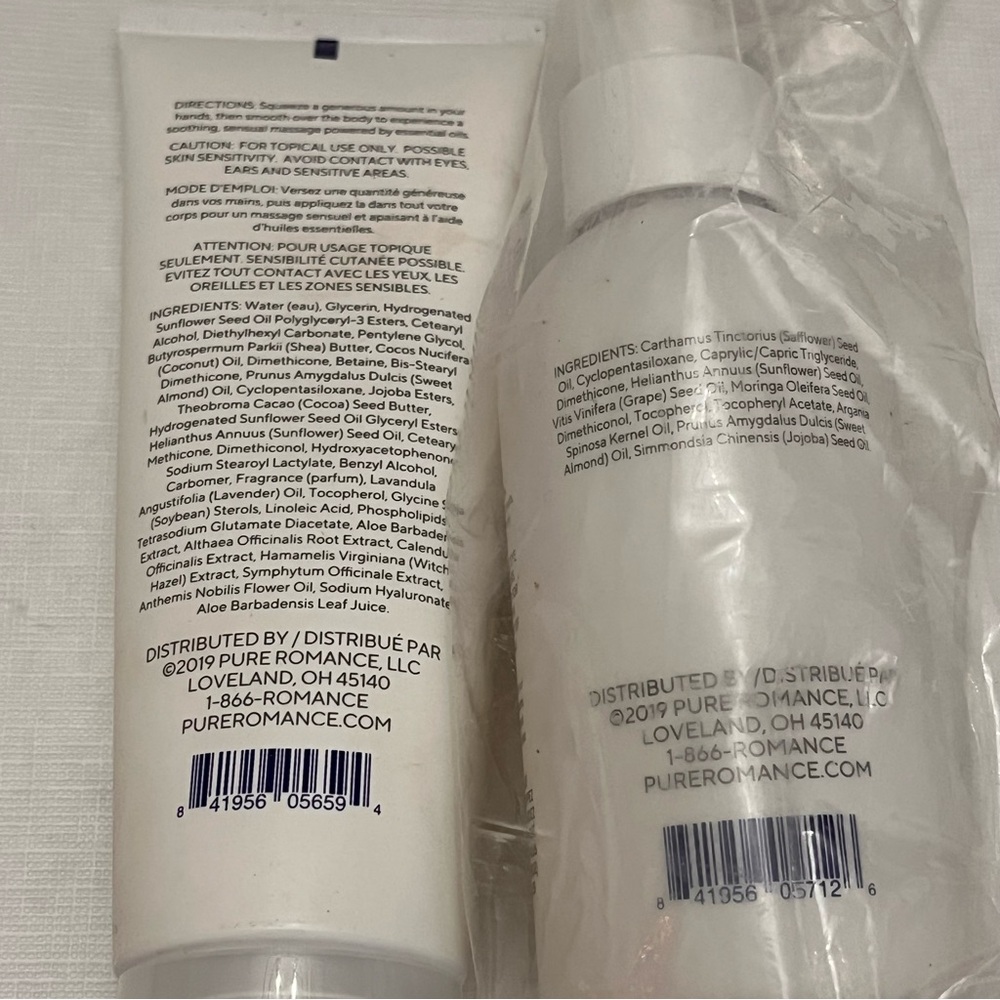 New Pure Romance Heli Stretch Mark Minimizing Oil & Lavender Massage Lotion - Picture 5 of 5